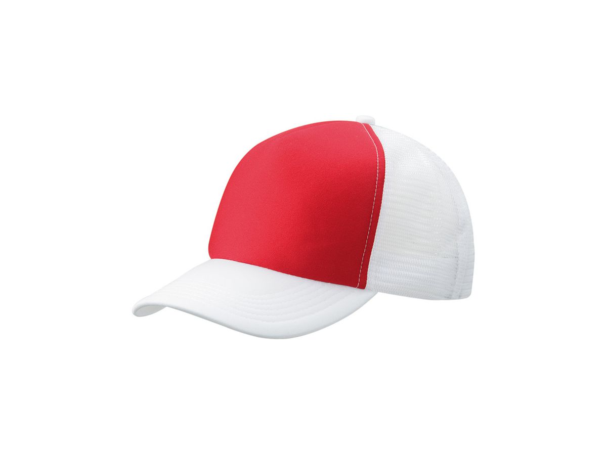 mb 5 Panel Polyester Mesh Cap MB070 100%PES, red/white, Größe one size