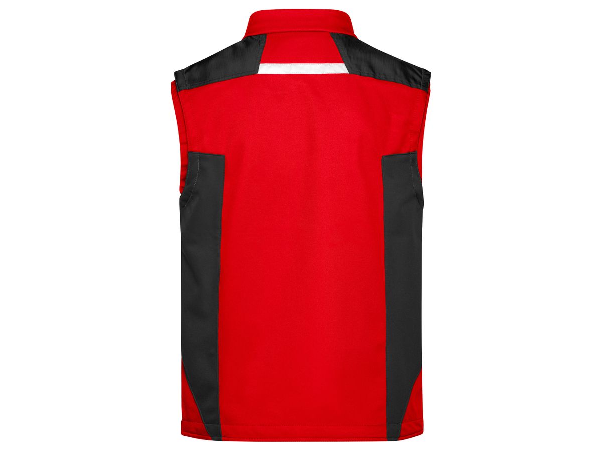 JN Workwear Softshell Vest JN845 100%PES, red/black, Größe XS