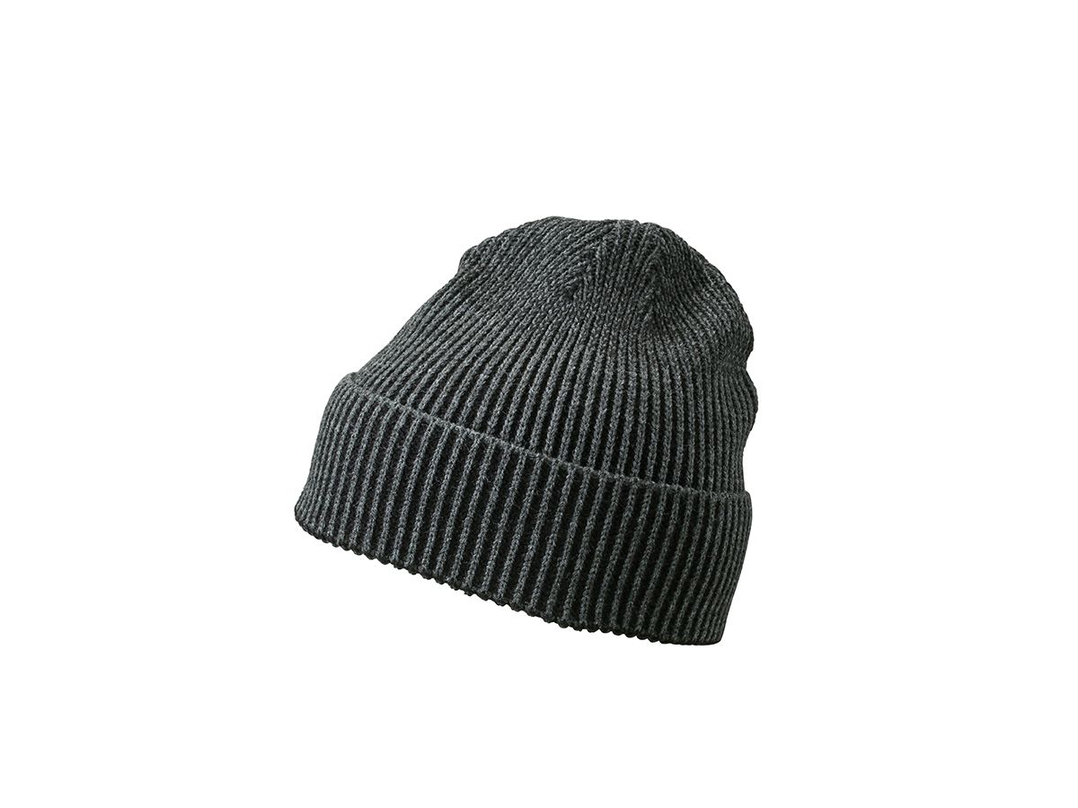 mb Ribbed Beanie MB7988 100%PAC, anthracite/black, Gr. one size