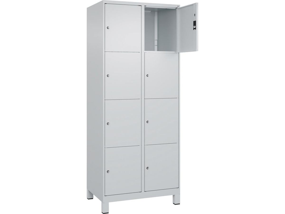 C+P Fächerschrank CLASSIC, Füße 1950x800x500mm, 7035, 2x4 Fächer