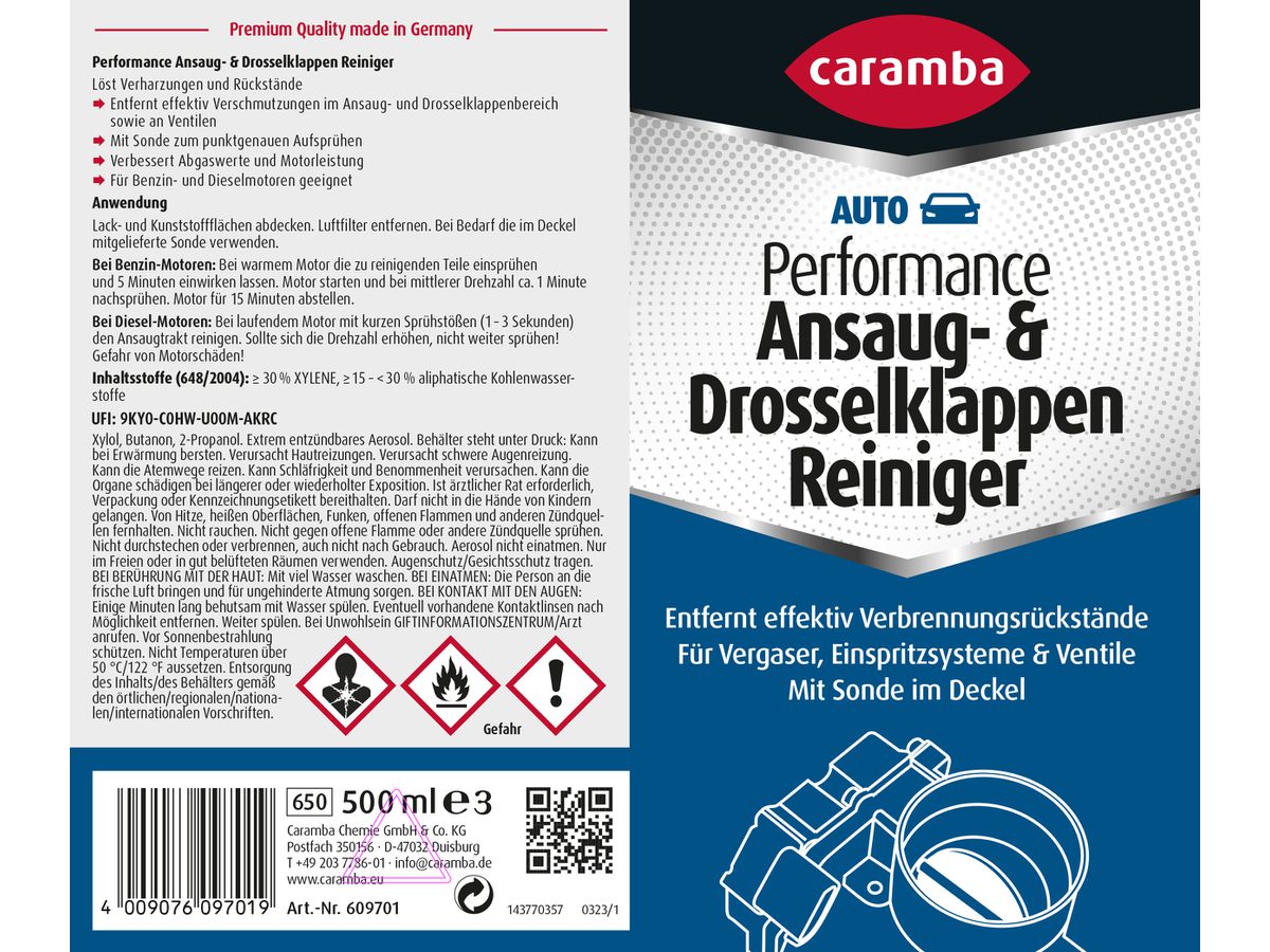 CARAMBA Ansaug- und Drosselklappen- reiniger 500 ml Dose "Bunte-Serie"