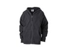 JN Hooded Jacket Junior JN059K 100%BW, black, Größe 2XL
