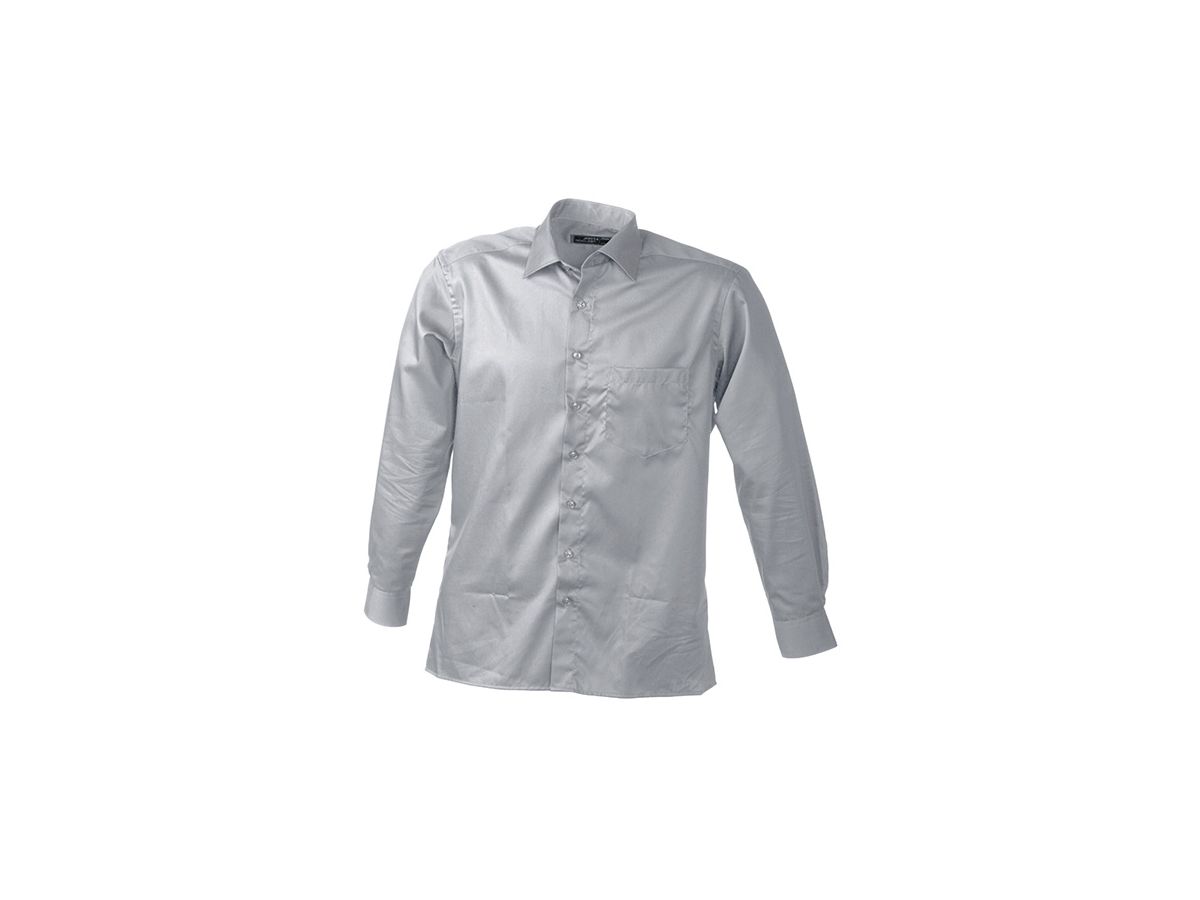 JN Mens Business Shirt lang JN606 100%BW, light-grey, Größe L