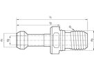 Aantrekbout JISB6339 BT40 45grad. FORMAT JISB6339 BT 40 45 Grad