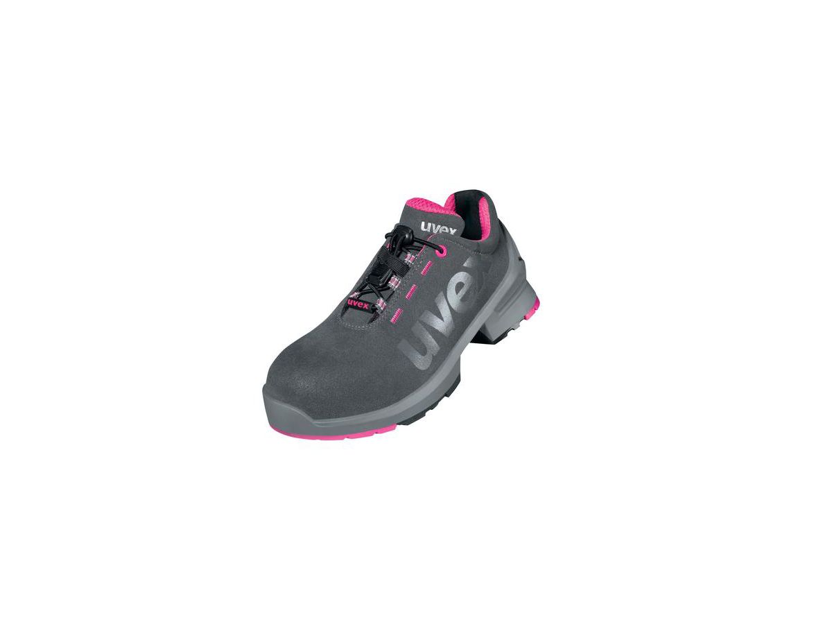 UVEX 1 ladies Sicherheits-Halbschuh Gr. 35 W11 S2 ESD SR grau/pink 8562.8