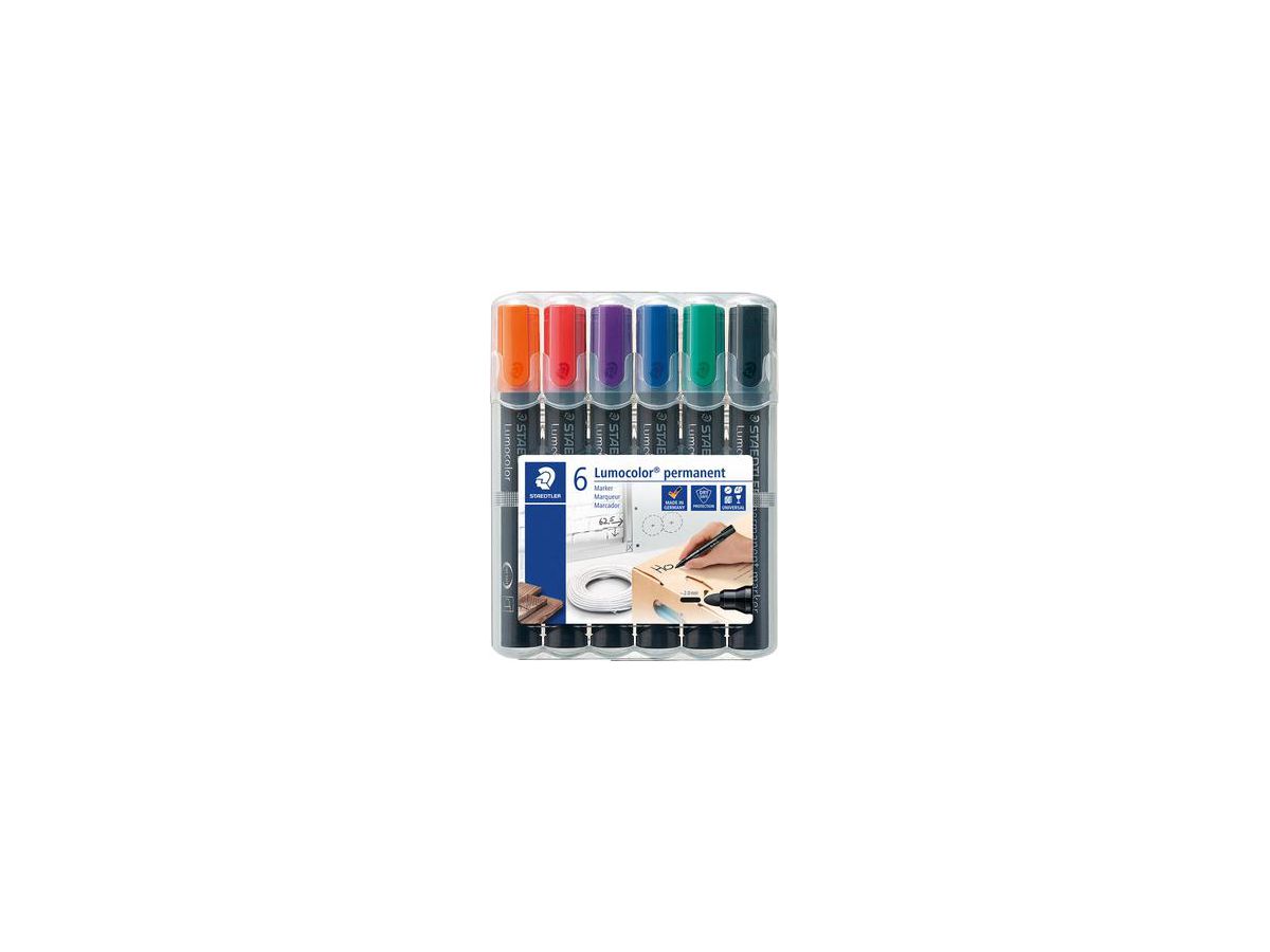 STAEDTLER Permanentmaker Lumocolor 352 WP6 2mm sortiert 6 St./Pack.