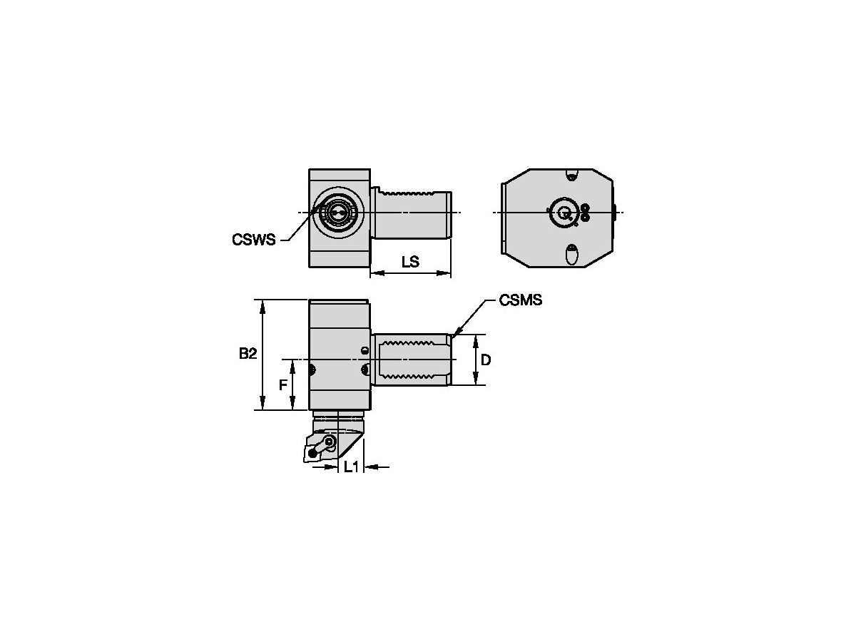 KM SYSTEMS KM40CL2RRVDI4040 KM LOC 2 VDI 40 RIGHT ANGLE RH