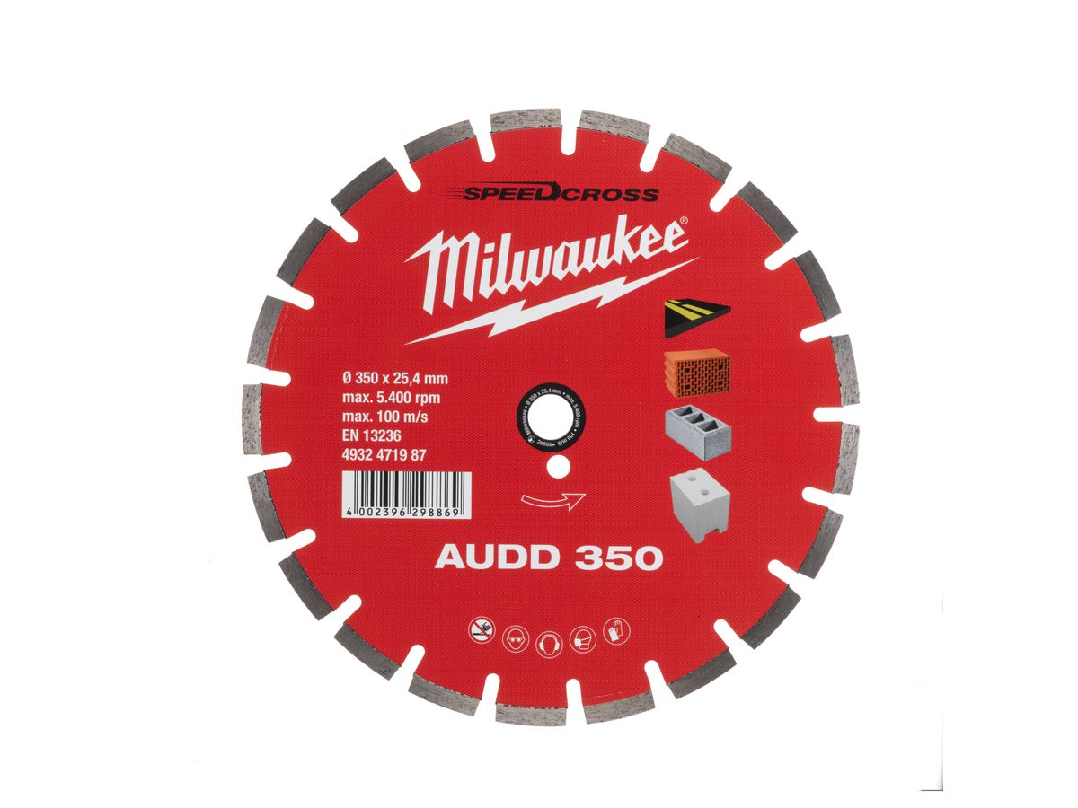 MILWAUKEE Speedcross Diamanttrennscheibe AUDD 350mm für abrasive Materialien