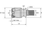 KENNAMETAL KF2X150W0904M16L169 HIGH FEED CUTTER D=1.50 Z=4 SCREW-ON