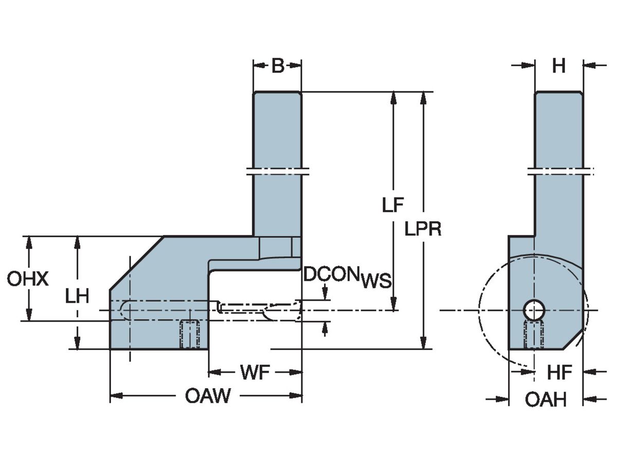 COROMANT Adapter rechteckiger Schaft - CoroTurn XS CXS-08-06R