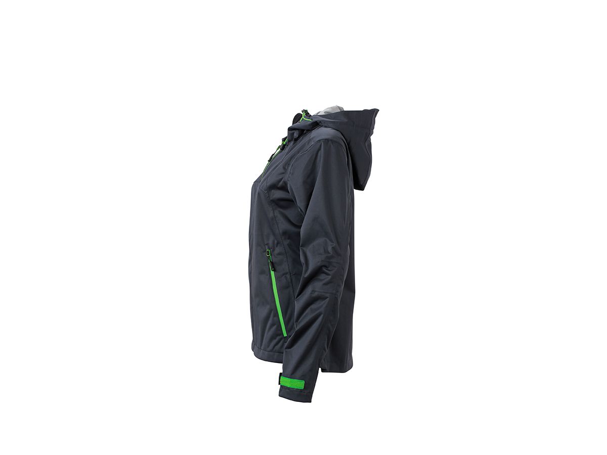 JN Ladies Outdoor Jacket JN1097 100%PES, iron-grey/green, Größe S