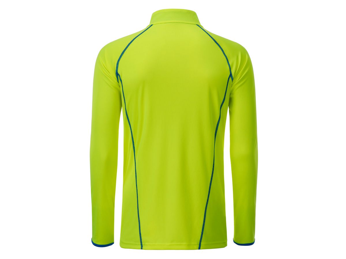 JN Men's Sports Shirt Longsleeve JN498 bright-yellow/bright-blue, Größe S