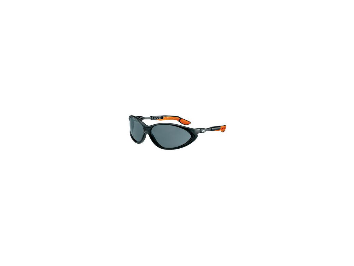 UVEX Schutzbrille CYBRIC Schwarz/orange Scheibe: PC grau, Nr. 9188.076