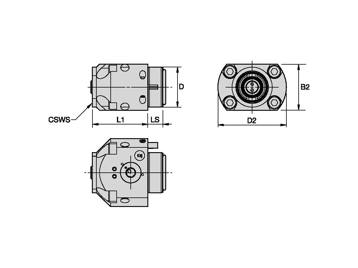 KM SYSTEMS KM40CL2NSEF KM40 LOC 2 FLANGE MOUNT SIDE