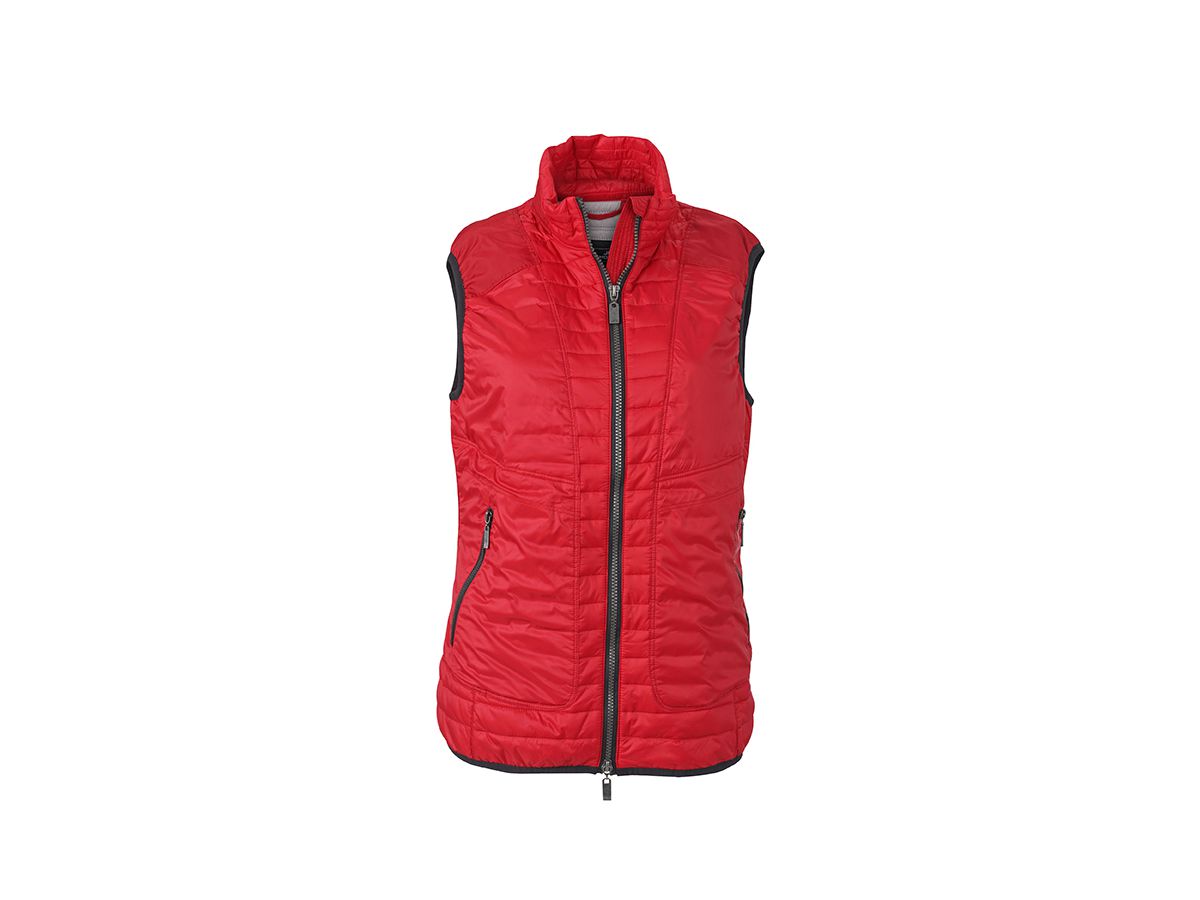 JN Ladies Lightweight Vest JN1109 100%PES, indian-red/silver, Größe 2XL