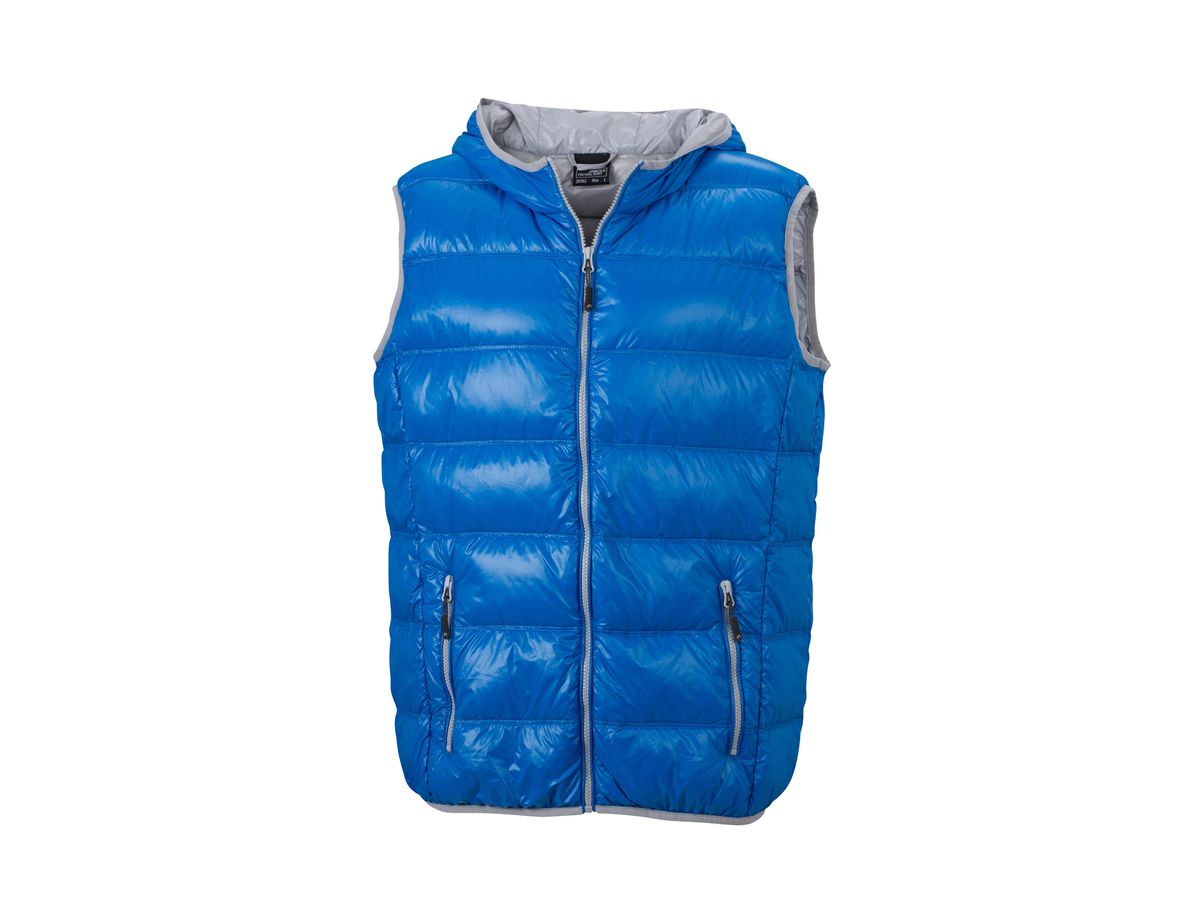 JN Mens Down Vest JN1062 100%PA, blue/silver, Größe 2XL