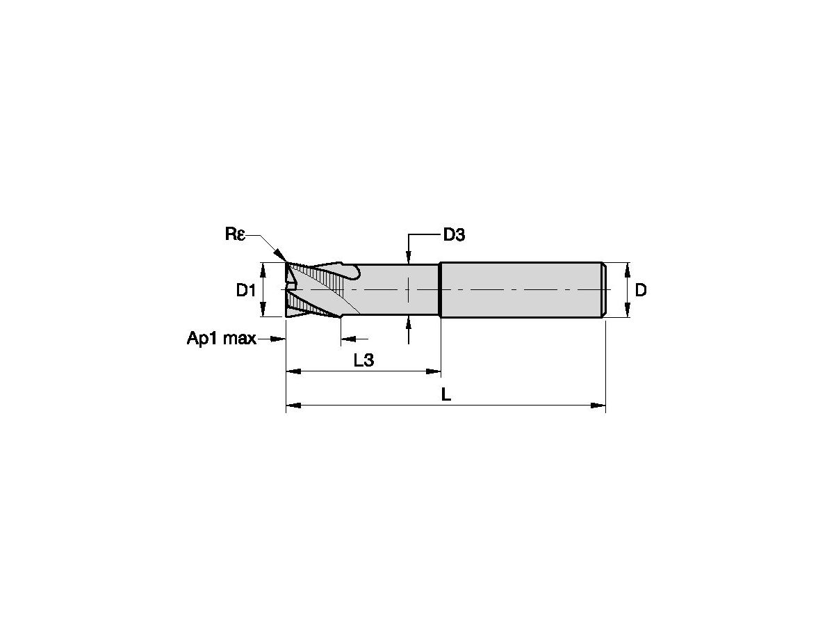 KENNAMETAL F3BA1200ADL40E360K600 VHM SCHRUPPFRÄSER F.ALUA D=12 Z=3 40GRD