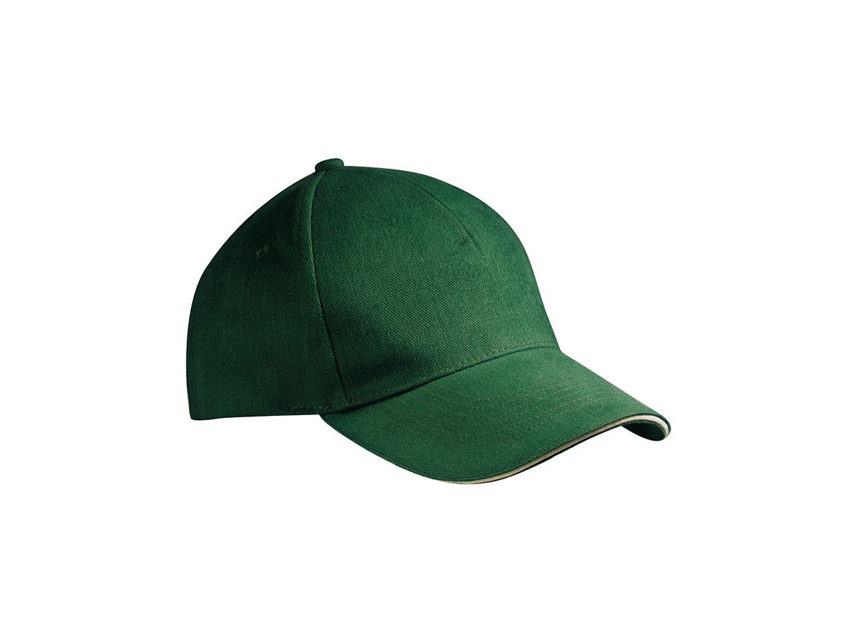 mb 5 Panel Sandwich Cap MB035 100%BW, dark-green/natural, Gr. one size