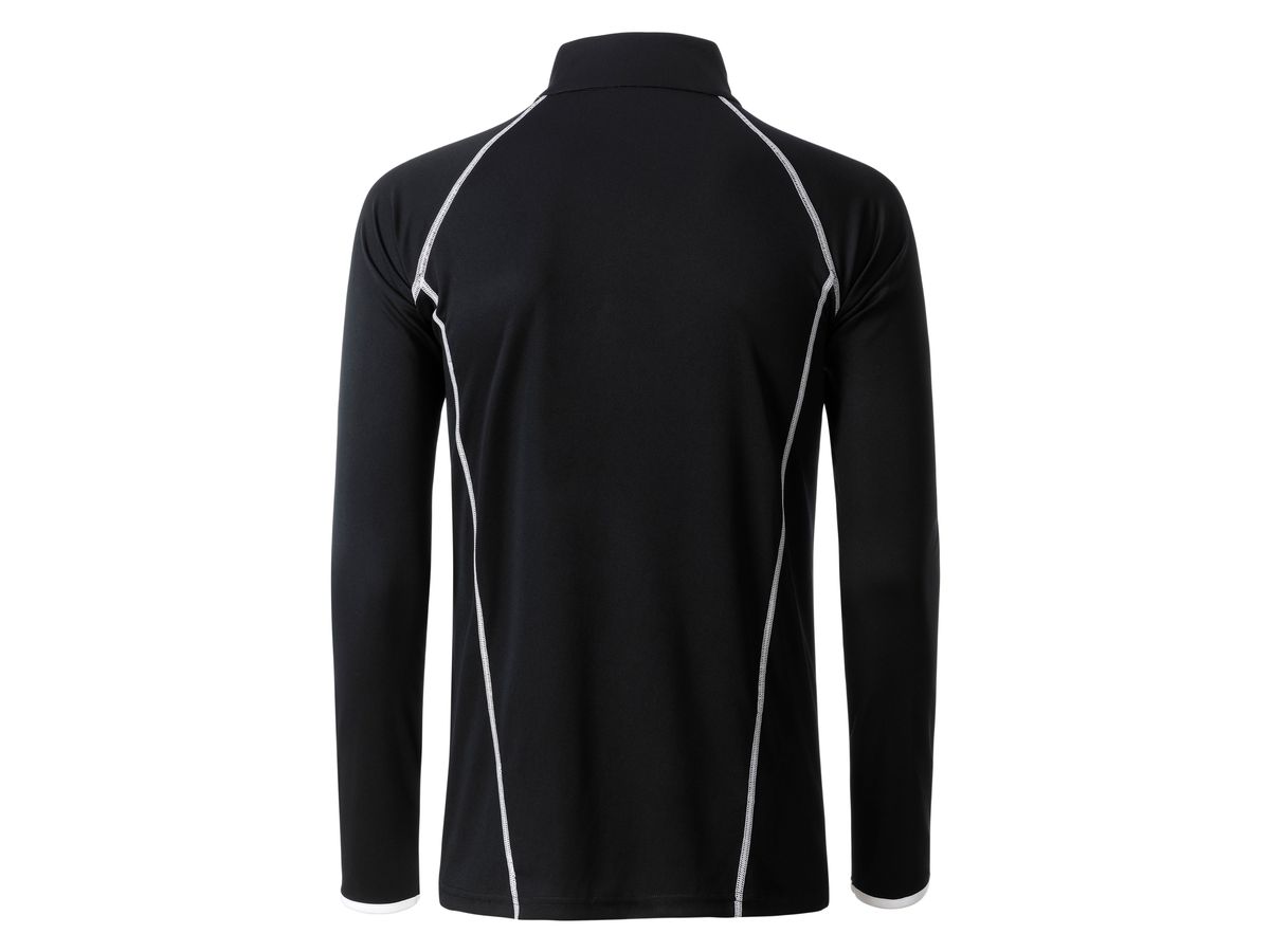 JN Men's Sports Shirt Longsleeve JN498 black/white, Größe XL