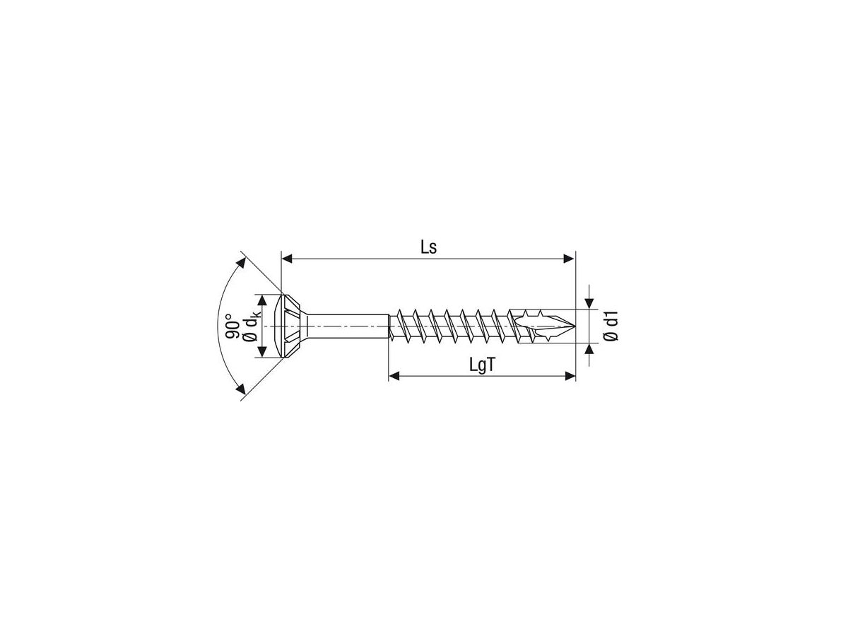 SPAX-S A2 Linsenkopf Fraesrippen T-STAR+ T20 Teilgewinde CUT 200St, 4,5x45mm