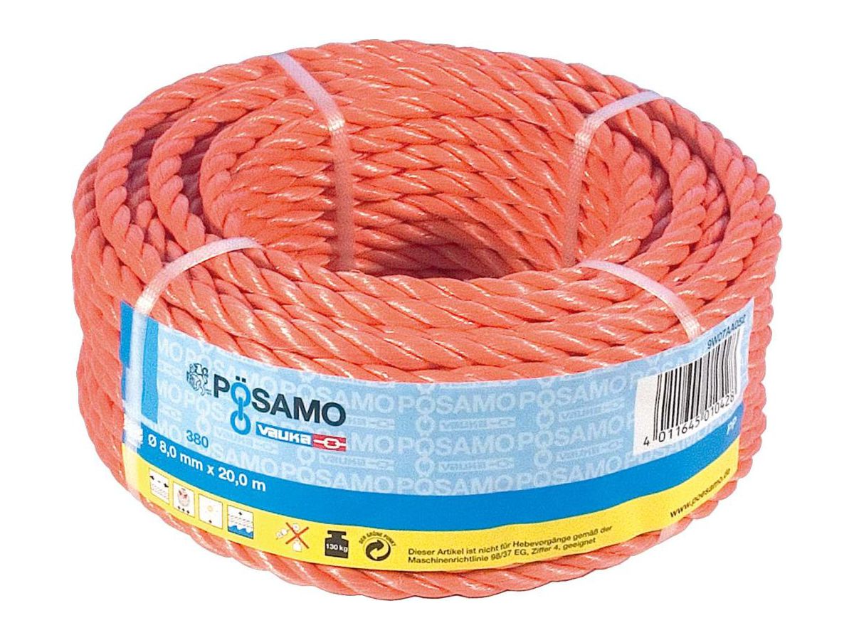 PP-Seil 10mm gedreht orange SB-Ring 25m 4011645010411