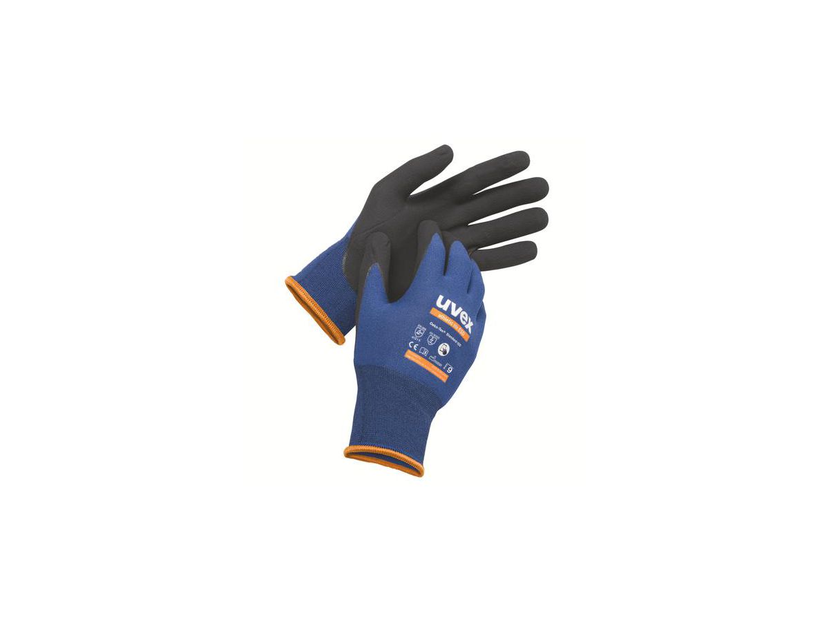 UVEX ESD-Handschuh athletic lite Gr. 6 Nitril-Noppen blau/schwarz, 6003.5