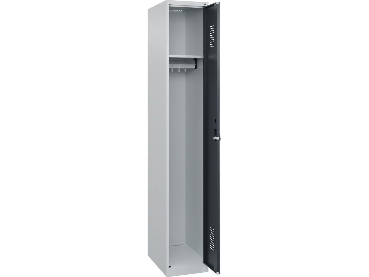 FORMAT Garderobenschrank BASIC bodenst. 1850x300x500mm, 7035/7016, 1 Abt.