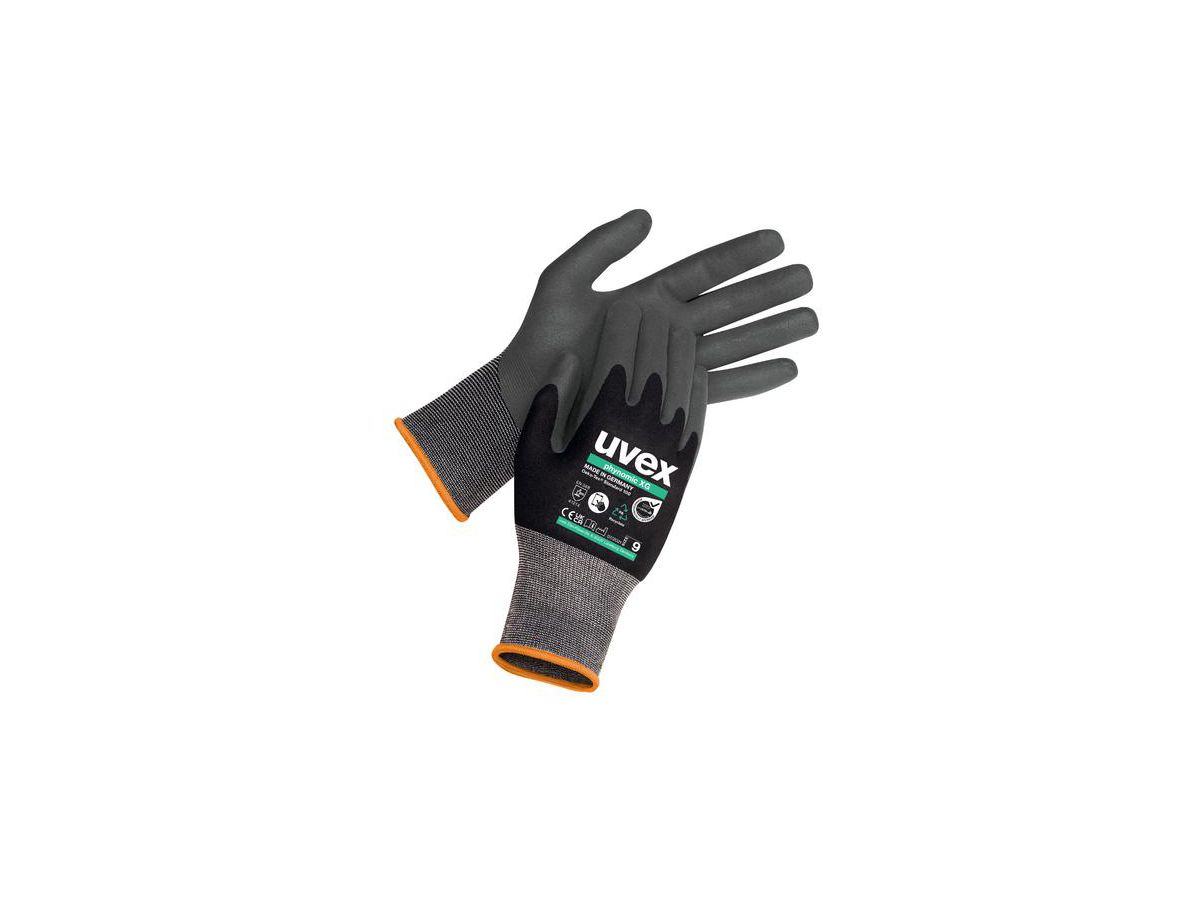 UVEX Handschuhe Phynomic XG, Gr. 9 schwarz/schwarz, Xtra Grip