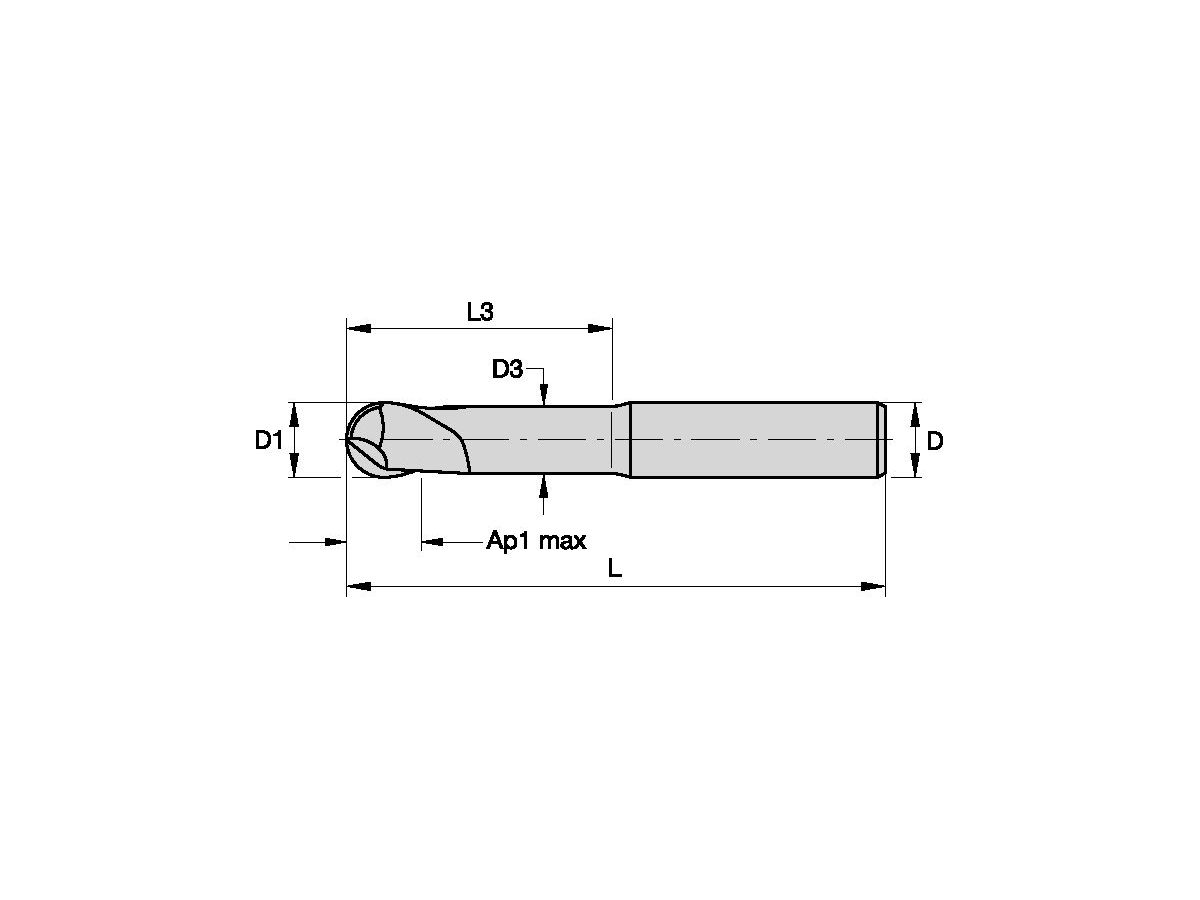 KENNAMETAL F2AL0400AWL20KC639M VHM FRAESER KUGELK.D=4 Z=2 20