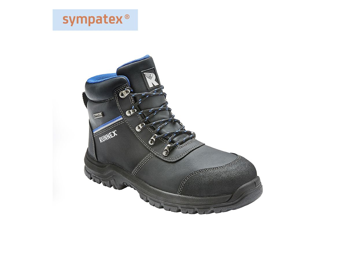 RUNNEX Sympatex-Sicherheitsschnürstiefel SpecialStar 5315, S3, schwarz/blau,Gr.43