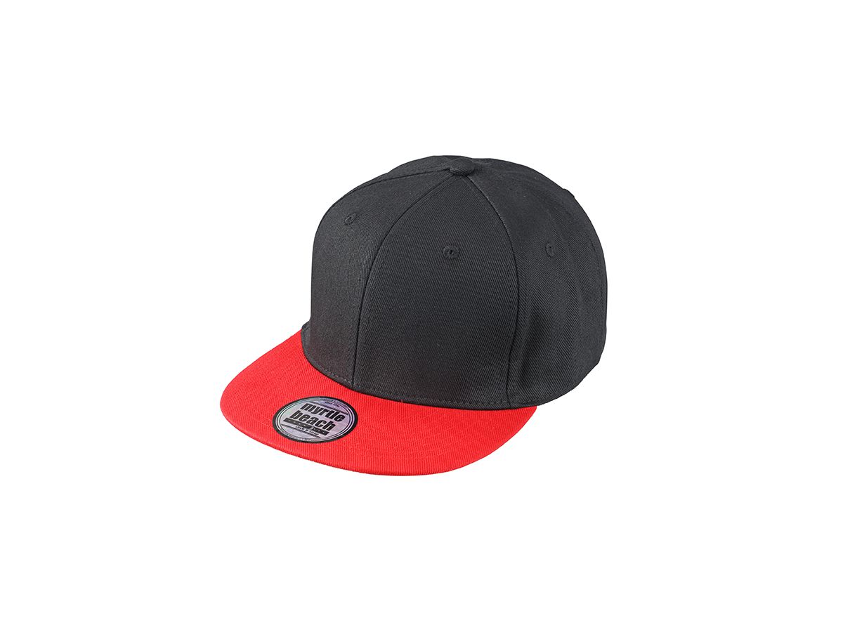 mb Pro Cap Style MB6634 100%BW, black/red, Größe one size