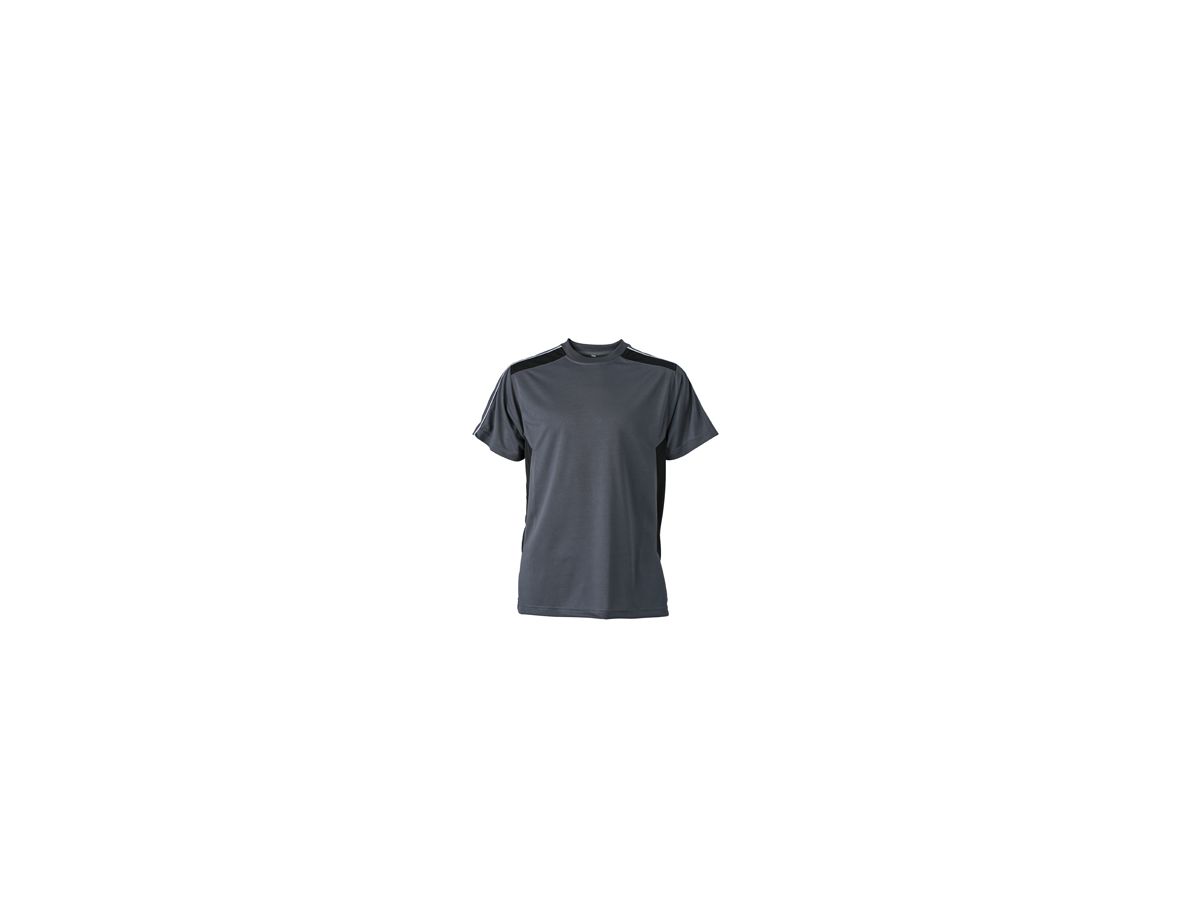 JN Craftsmen T-Shirt JN827 100%PES, carbon/black, Größe 2XL