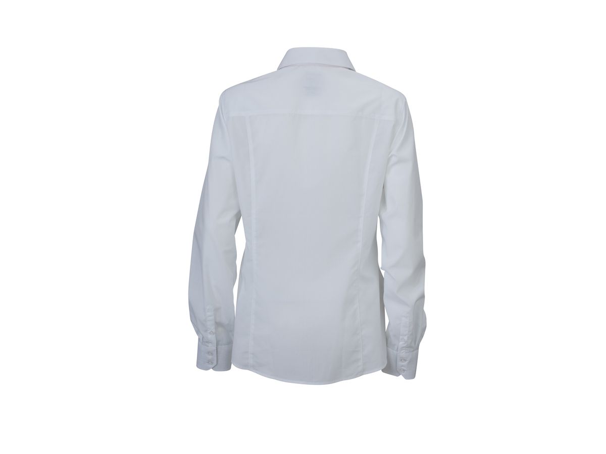 JN Ladies Plain Shirt JN618 100% BW, white/royal-white, Größe S