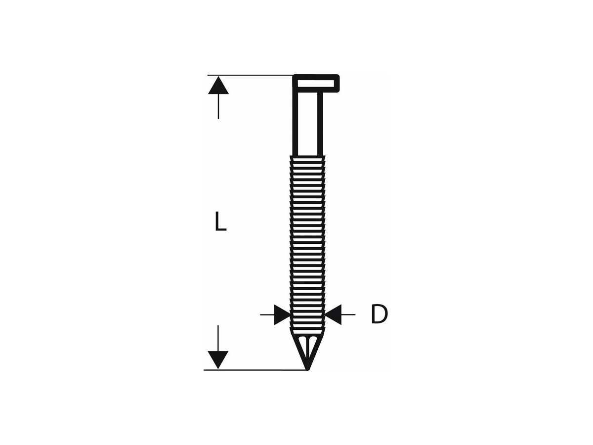 BOSCH D-Kopf-Streifennagel SN34DK 50R, 2,8 mm, 50 mm, blank, gerillt
