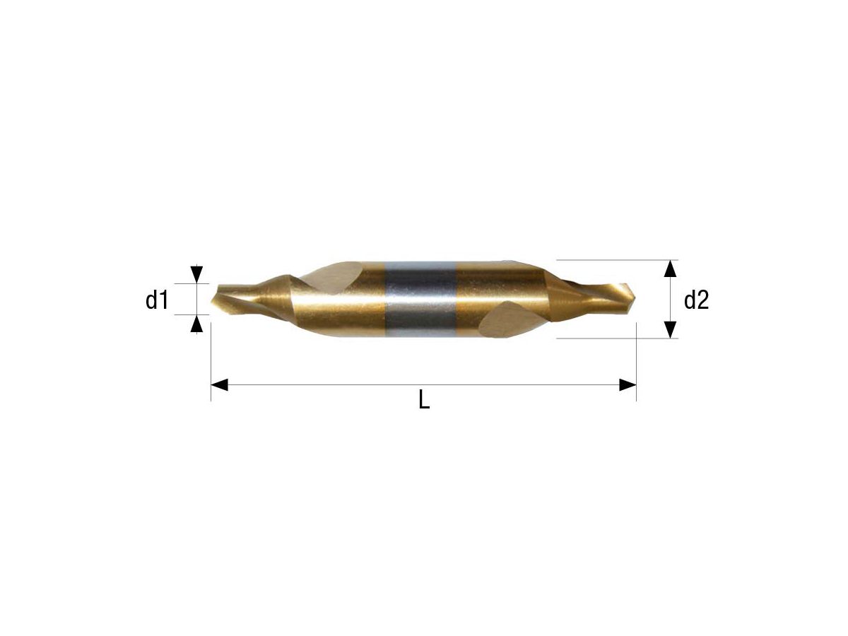 WEMAG Zentrierbohrer DIN333/A HSS TiN profilgeschliffen  60 Grad  2,5mm