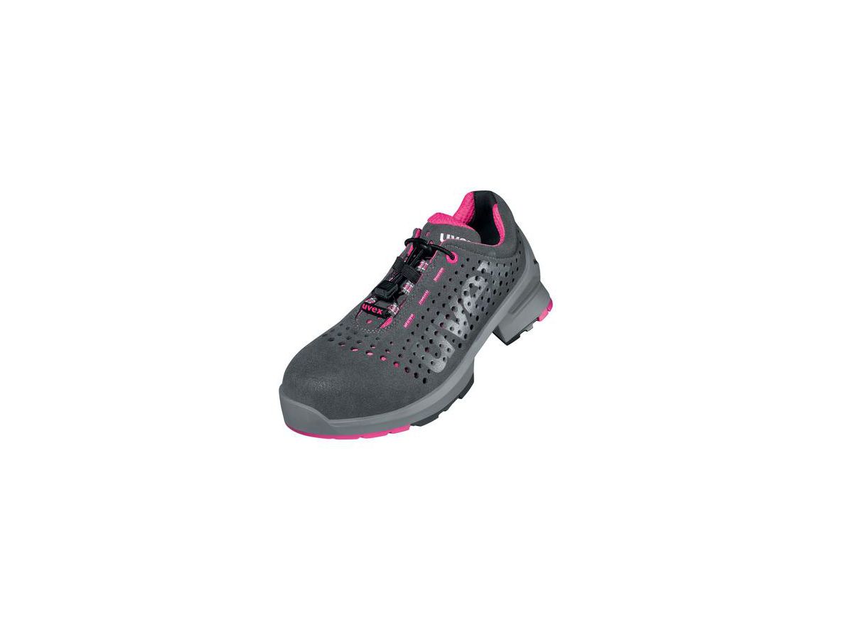 UVEX 1 ladies Sicherheits-Halbschuh gel. Gr. 38 W11 S1 ESD SR grau/pink 8561.8