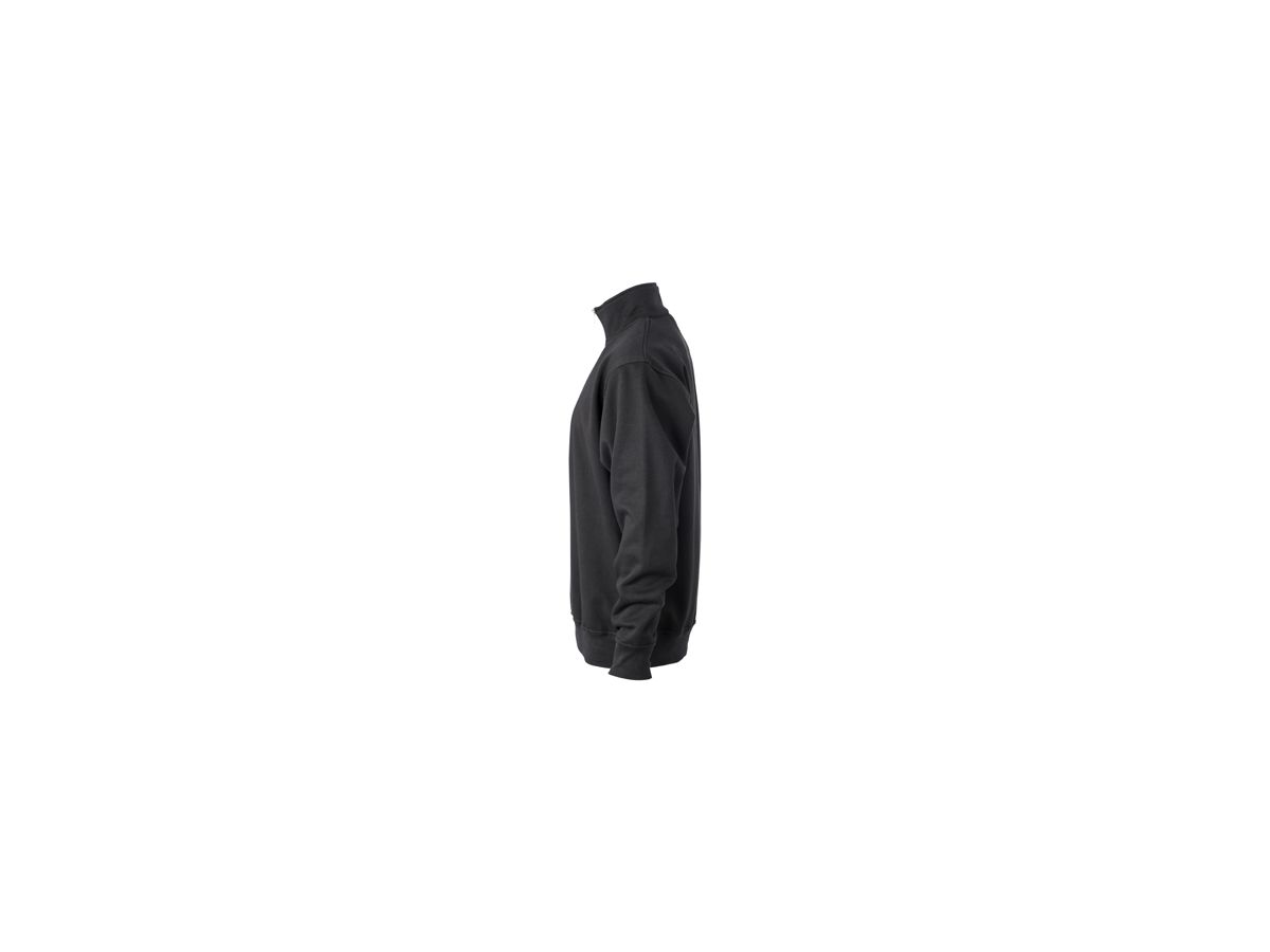 JN Workwear Half Zip Sweat JN831 70%BW/30%PES, black, Größe S