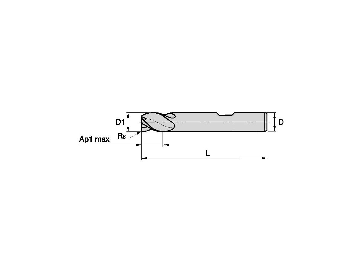 KENNAMETAL F3AS0400BDK35KCPM15 SCHAFTFRÄSER B D=4 Z=3 35DEG